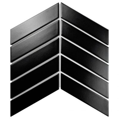סטון שברון קרמיקה לחיפוי בגימור מט גוון שחור 17×4.5