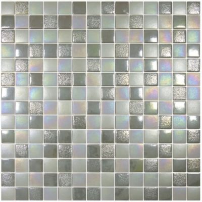 גלאס ארט מוזאיקה זכוכית לריצוף וחיפוי גימורים משולבים מט, מבריק ואנטי סליפ אפור 33.33×33.33