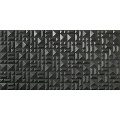 אריח עשוי בטון לריצוף וחיפוי בעובי 21 מ"מ גימור מט גוון שחור 100×50