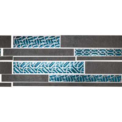 ראקו דקור קרמיקה 3D לחיפוי קירות גימור מט גוון שחור טורקיז 60.5×26