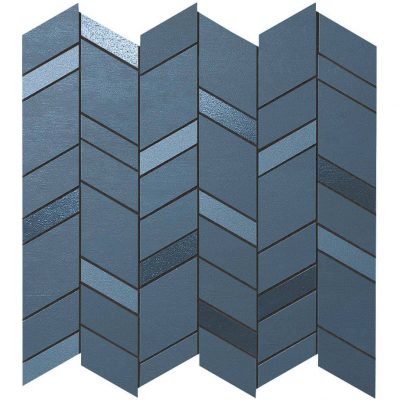 מק מוזאיק דקור קרמיקה שברון לחיפוי גימור מט כחול 30.5×30.5