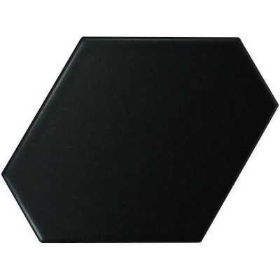בלה אריח קרמיקה לחיפוי משושה גימור מט גוון שחור 12.4×10.8