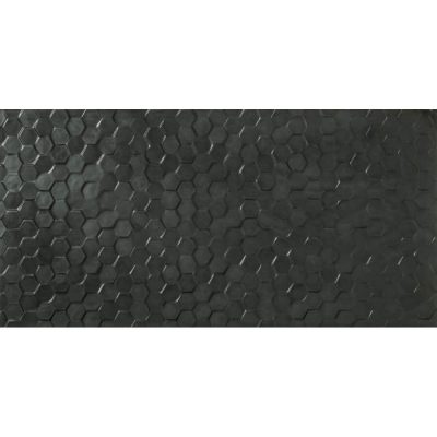 אריח עשוי בטון אמיתי צורות משושים בגימור מט גוון שחור 97×48.5