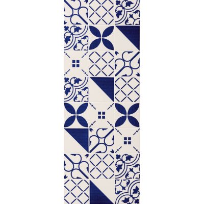 מאיוליקה MIX גרניט פורצלן דקורטיבי לחיפוי גימור מבריק גוון כחול לבן (אקראי) 10×10