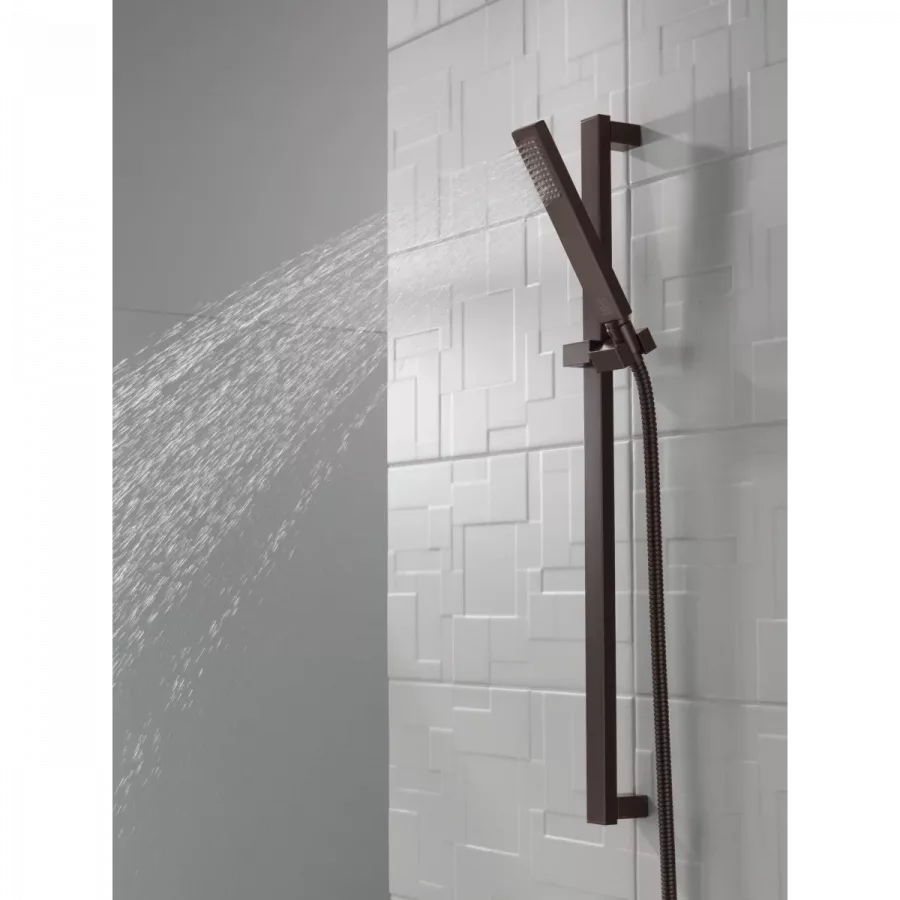 מערכת מקלחת שלמה הכוללת - מוט פינוק + צינור + מזלף + ראש ברז + אינטרפוץ ומיקסר וכל החומרה הדרושה להתקנה - גימור ברונזה ונציאנית גוון חום